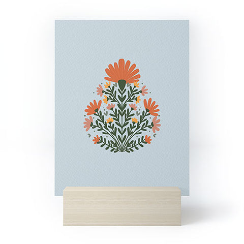 Angela Minca Symmetrical floral bouquet Mini Art Print