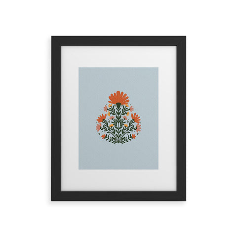 Angela Minca Symmetrical floral bouquet Framed Art Print