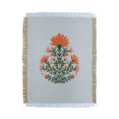 Angela Minca Symmetrical floral bouquet Throw Blanket