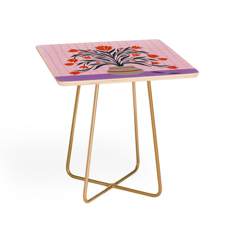 Angela Minca Tulips orange and violet Side Table