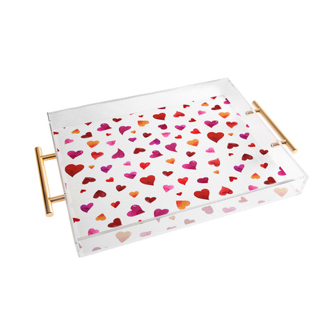 Angela Minca Valentines day hearts Acrylic Tray