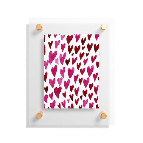 Angela Minca Watecolor hearts Floating Acrylic Print