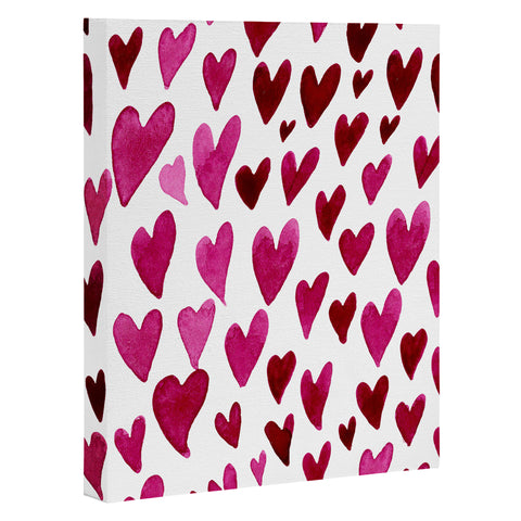 Angela Minca Watecolor hearts Art Canvas