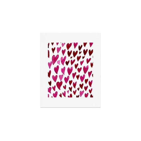 Angela Minca Watecolor hearts Art Print