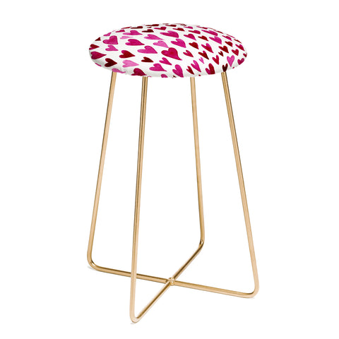 Angela Minca Watecolor hearts Counter Stool