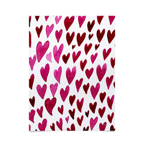 Angela Minca Watecolor hearts Poster