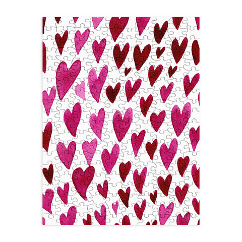 Angela Minca Watecolor hearts Puzzle