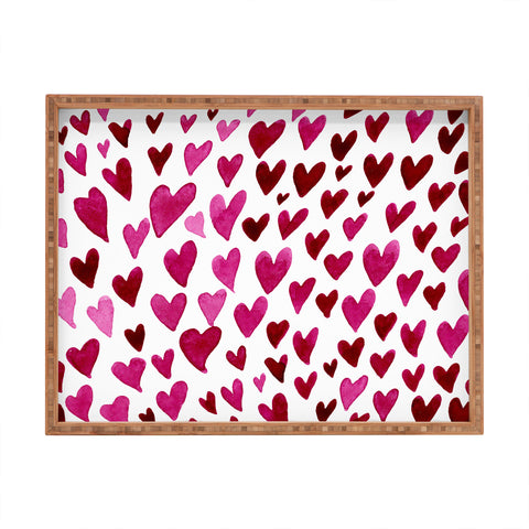 Angela Minca Watecolor hearts Rectangular Tray