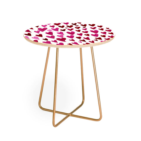 Angela Minca Watecolor hearts Round Side Table