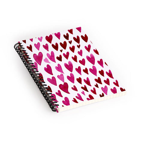 Angela Minca Watecolor hearts Spiral Notebook