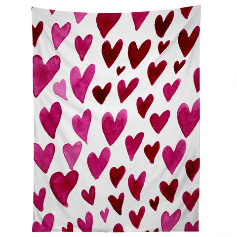 Angela Minca Watecolor hearts Tapestry