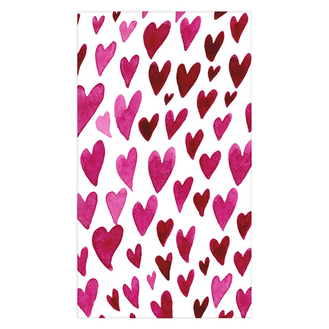 Angela Minca Watecolor hearts Tablecloth