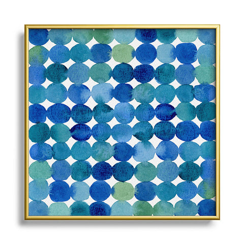 Angela Minca Watercolor dot pattern Square Metal Framed Art Print