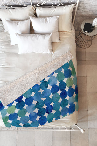Angela Minca Watercolor dot pattern Fleece Throw Blanket