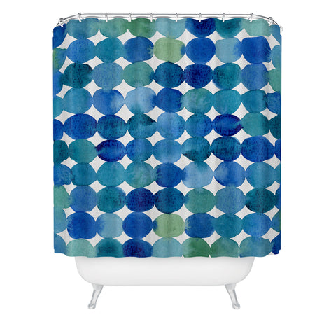Angela Minca Watercolor dot pattern Shower Curtain