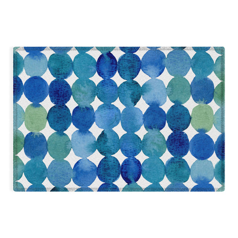 Angela Minca Watercolor dot pattern Outdoor Rug
