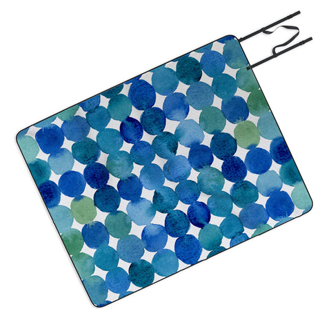 Angela Minca Watercolor dot pattern Picnic Blanket