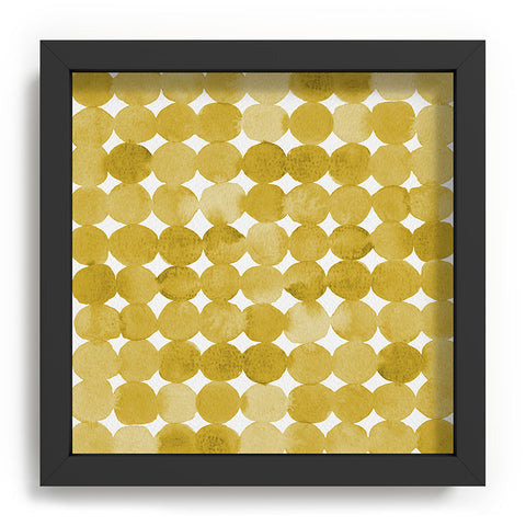 Angela Minca Watercolor dot pattern yellow Recessed Framing Square