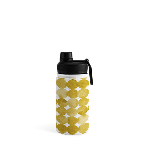 Angela Minca Watercolor dot pattern yellow Water Bottle