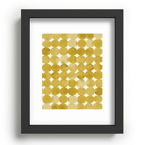 Angela Minca Watercolor dot pattern yellow Recessed Framing Rectangle