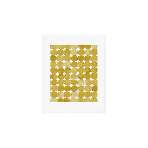 Angela Minca Watercolor dot pattern yellow Art Print