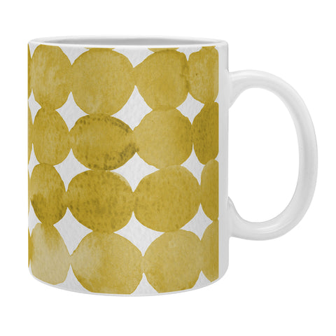 Angela Minca Watercolor dot pattern yellow Coffee Mug
