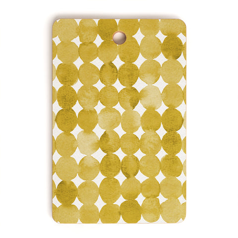 Angela Minca Watercolor dot pattern yellow Cutting Board Rectangle