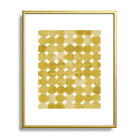 Angela Minca Watercolor dot pattern yellow Metal Framed Art Print