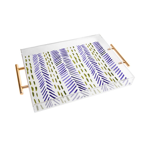 Angela Minca Watercolor herringbone Acrylic Tray