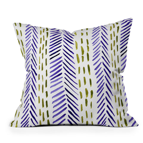 Angela Minca Watercolor herringbone Outdoor Throw Pillow