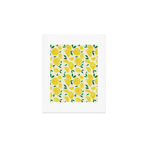 Angela Minca Watercolor lemons pattern Art Print