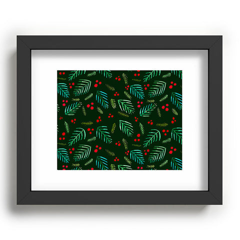 Angela Minca Xmas branches green Recessed Framing Rectangle
