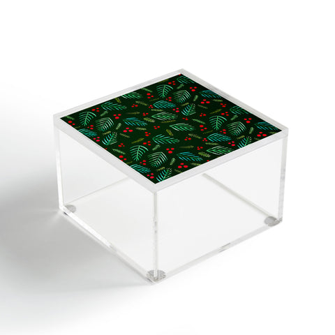 Angela Minca Xmas branches green Acrylic Box
