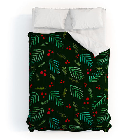 Angela Minca Xmas branches green Comforter