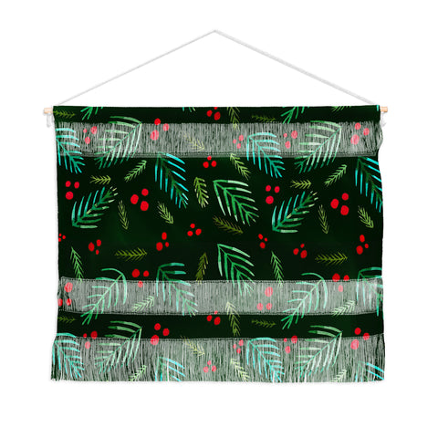 Angela Minca Xmas branches green Wall Hanging Landscape
