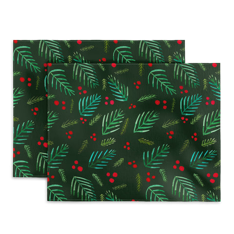 Angela Minca Xmas branches green Placemat