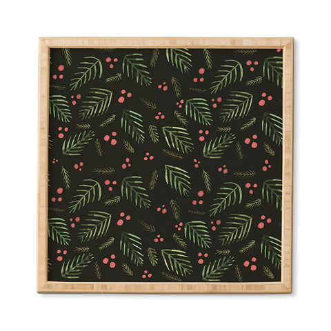 Angela Minca Xmas branches vintage Framed Wall Art