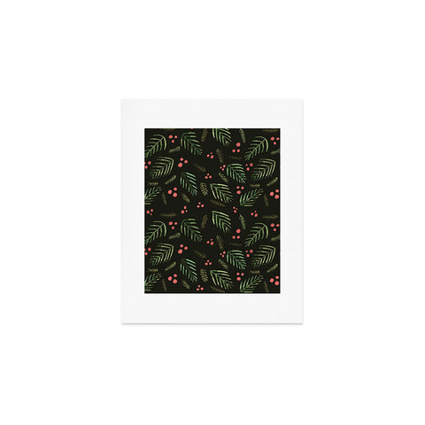 Angela Minca Xmas branches vintage Art Print