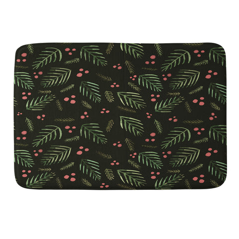 Angela Minca Xmas branches vintage Memory Foam Bath Mat