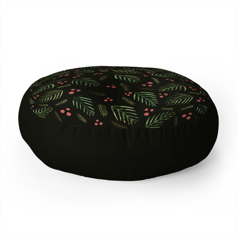 Angela Minca Xmas branches vintage Floor Pillow Round