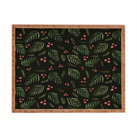 Angela Minca Xmas branches vintage Rectangular Tray