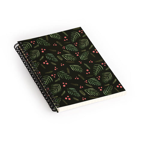 Angela Minca Xmas branches vintage Spiral Notebook