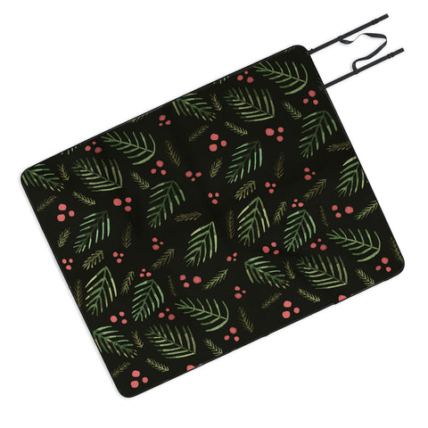 Angela Minca Xmas branches vintage Picnic Blanket