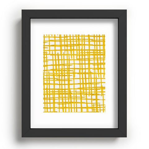 Angela Minca Yellow abstract grid Recessed Framing Rectangle