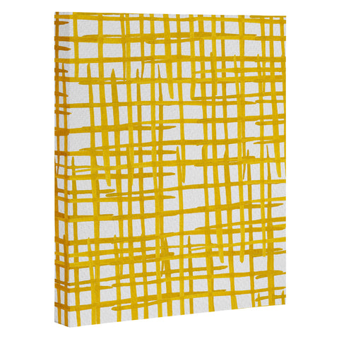 Angela Minca Yellow abstract grid Art Canvas