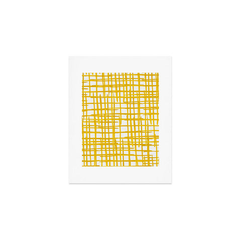 Angela Minca Yellow abstract grid Art Print