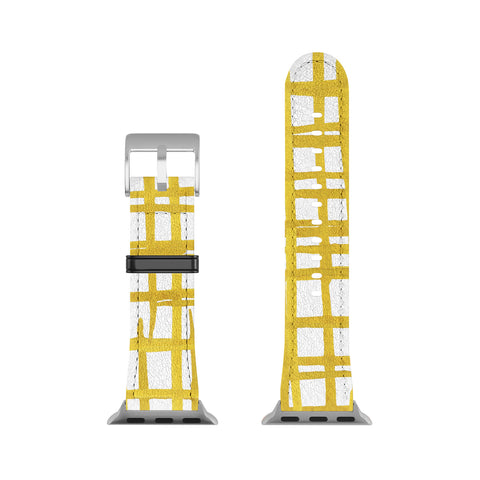 Angela Minca Yellow abstract grid Apple Watch Band