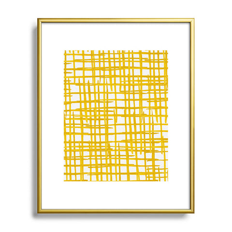 Angela Minca Yellow abstract grid Metal Framed Art Print