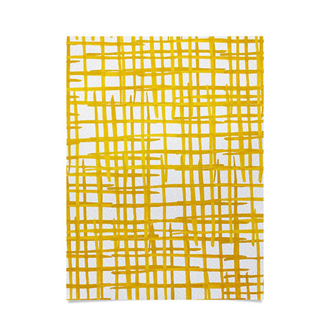 Angela Minca Yellow abstract grid Poster