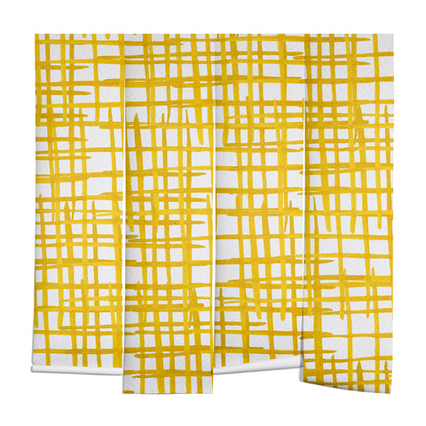 Angela Minca Yellow abstract grid Wall Mural